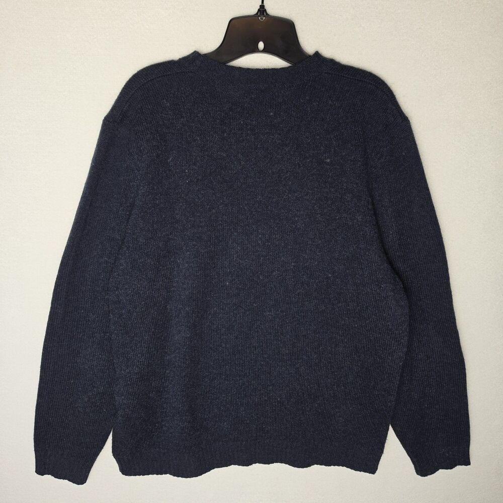 Eddie Bauer Mens Lambswool Blend Sweater Navy Blue Mens Large - Picture 3 of 3